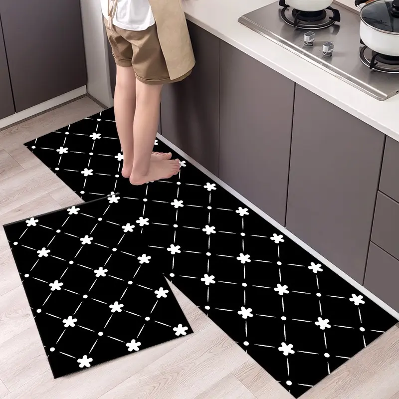 Anti Slip KITCHEN FLOOR MAT SET ( ISI 2 PCS) / Keset Kaki Dapur, Kamar Mandi / Karpet Rumah Impor