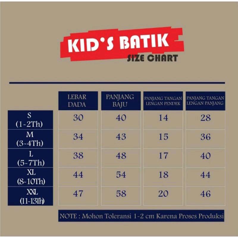 Baju Batik Anak Laki Laki Umur 1-13 Tahun Terbaru / Atasan Hem Kemeja Lengan Pendek Anak Cowok Murah Bahan Katun 3
