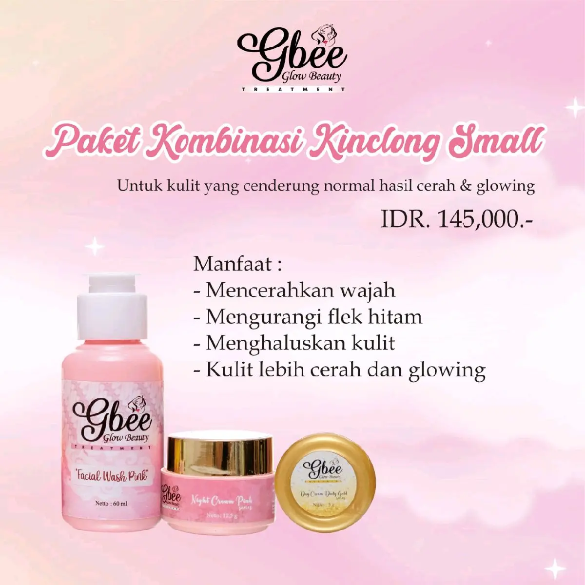 Paket Kombinasi Kinclong Small / Gbee Glow Beauty / BPOM / Original / Bisa Cod