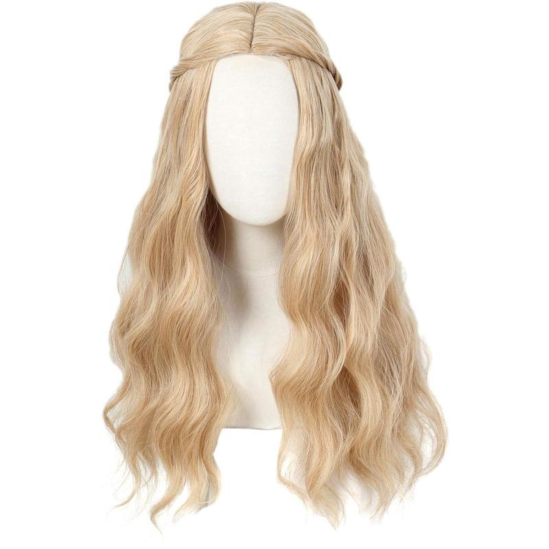 TikTok Shop 70S Long Blonde Wavy Hippie Wigs Halloween Cosplay Costume Wig for Women Party