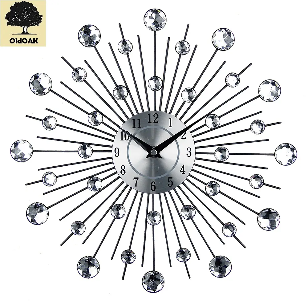 Jam Dinding 3D Quartz Creative Design Model Luxury Diamond - T6807