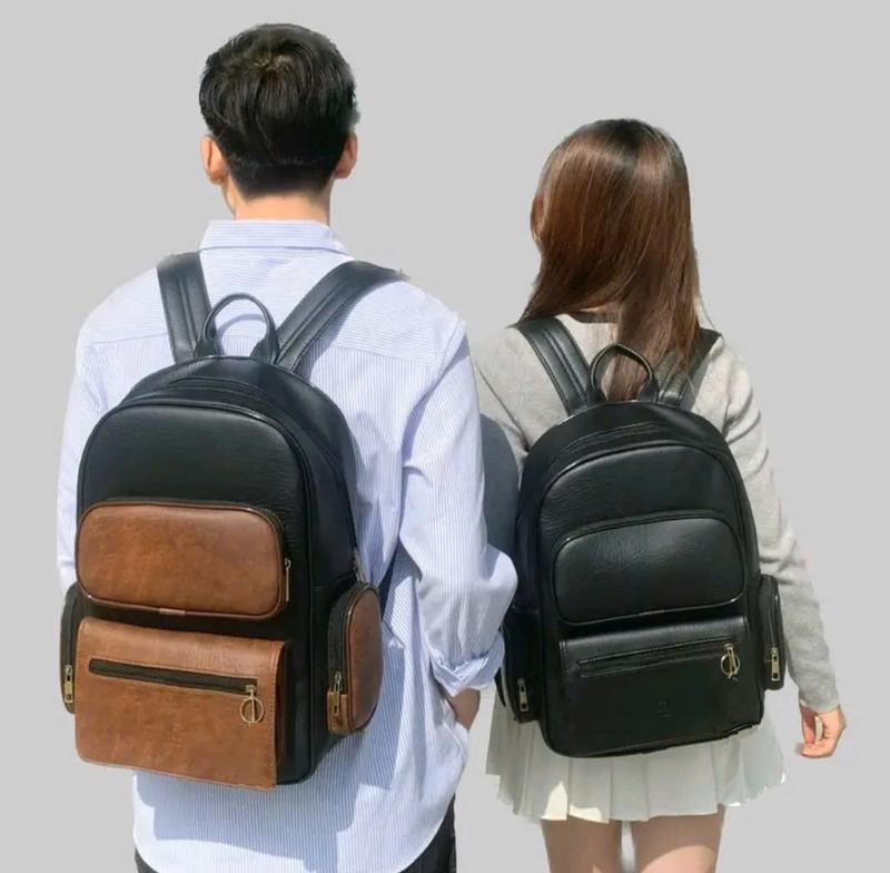 [Mở Bán] Balo Da Đi Học Đi Làm Kiểu Dáng Mới B12 cặp  đôi  học  sinh 1