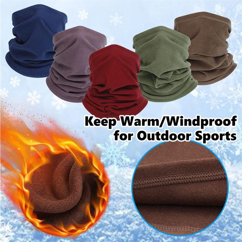 Outdoor Men Women Windproof Polar Fleece Thermal Tube Scarf Magic Cycling Scarf Neck Warmer Half Face Mask 1