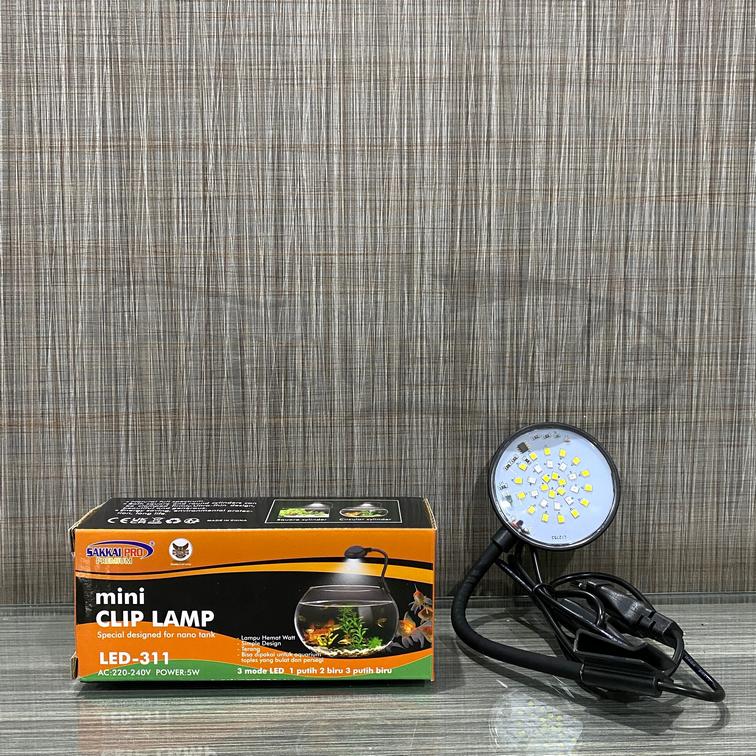 SAKKAI PRO LED-311 LAMPU LED AQUARIUM FISH BOWL TOPLES NANO KECIL MINI 1