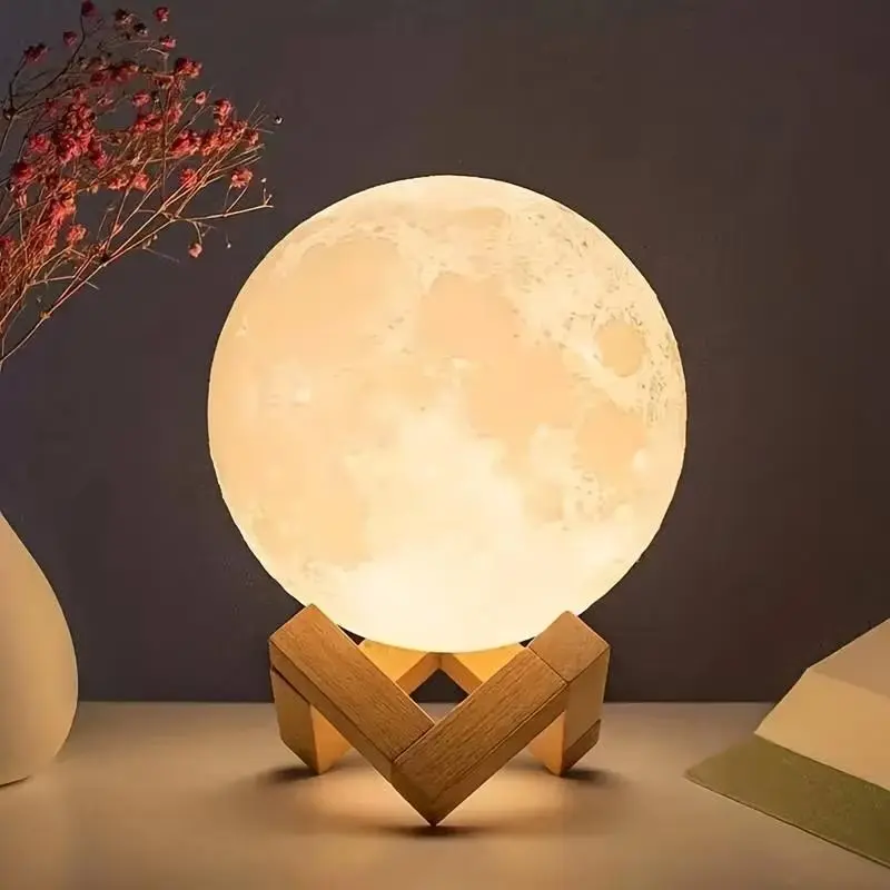 Moon Shaped Night Light, Button Battery Powered Creative Moon Light, Decorative Atmosphere Light for Home Living Room Bedroom 0