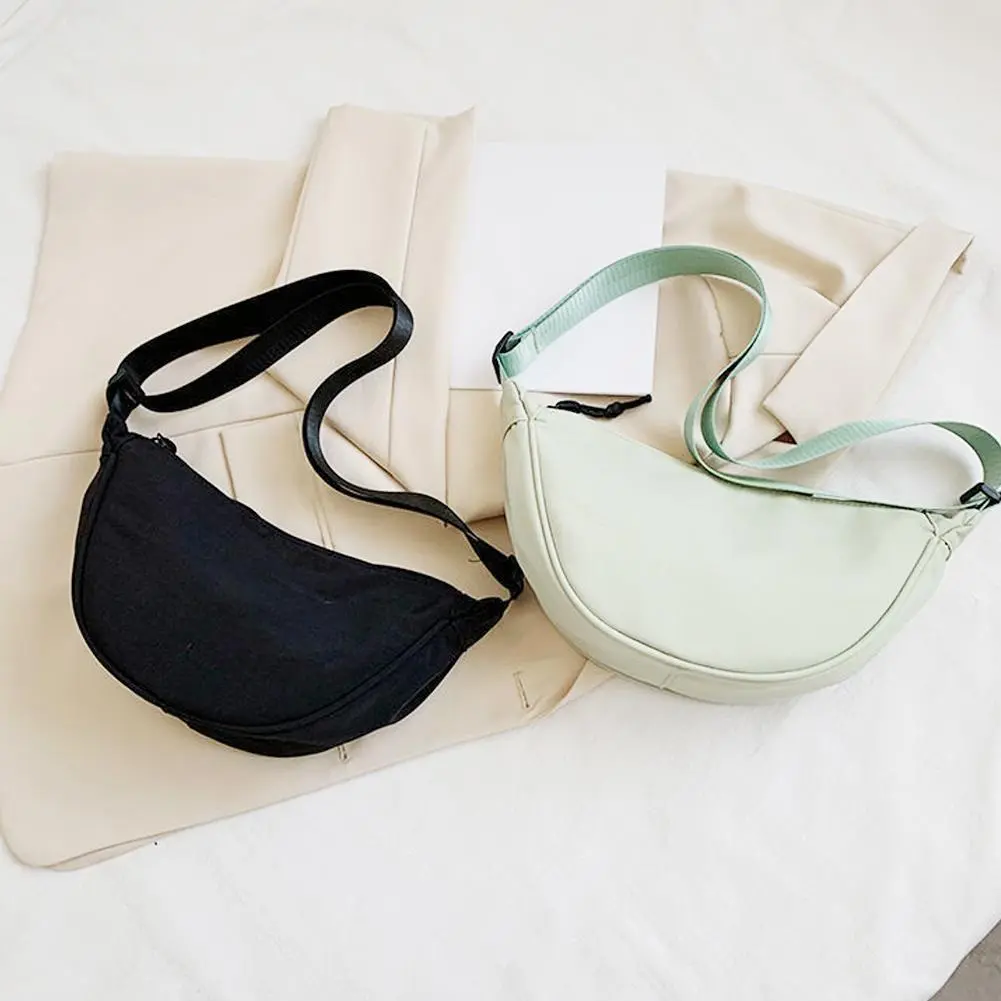 Half-moon Shaped Messenger Bag Waterproof Nylon Dumpling New Style Shoulder Small Underarm Bag G0V5