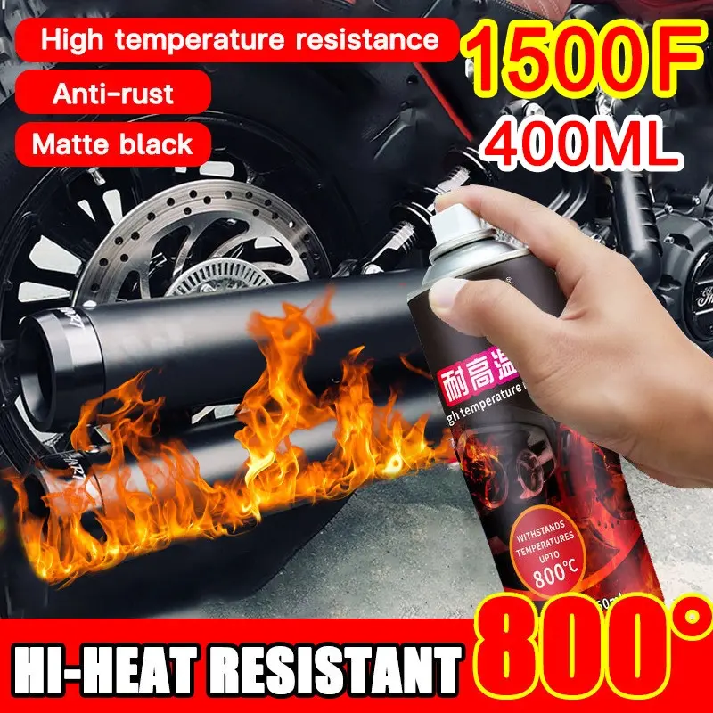 [800 Heat Resistant] Heat Resistant Spray Paint 400ml Suitable For Car Calipers And Exhaust Pipes Anti-Corrosion And Anti-Rust Spray Paint Aerosol Spray Paint Hi Temp Spray Paint Anchor Spray Paint Heat Resistant Paint Spray For Motorcycle Monqiqi