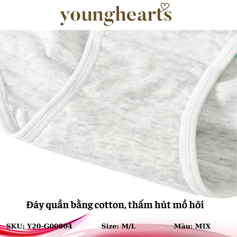 Product Introduction of Combo 5 quần lót nữ Y20-G00804 nhãn hiệu Young Hearts, vải cotton 24