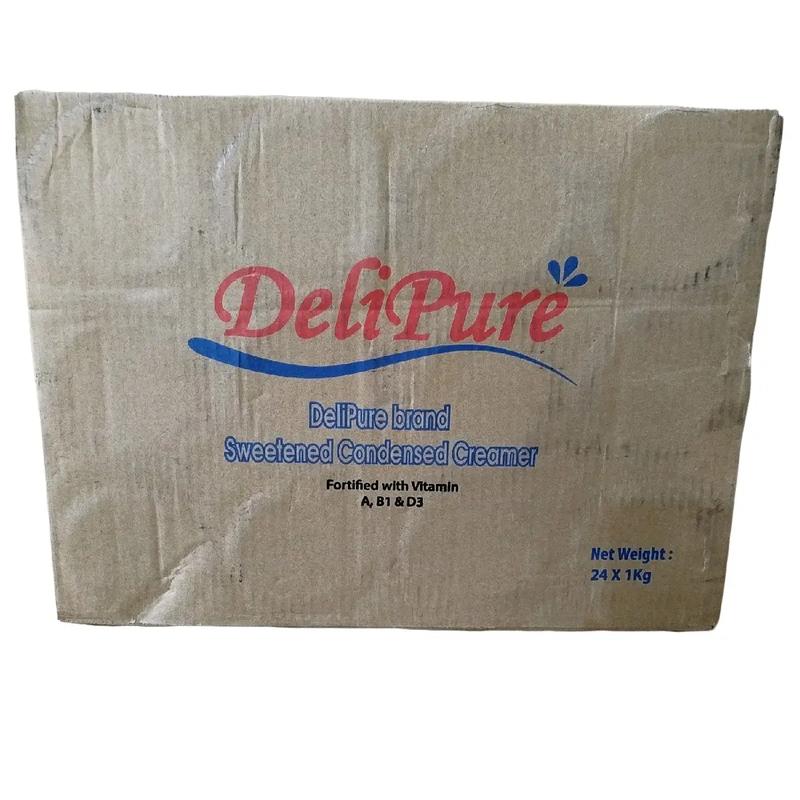 Sữa đặc Delipure nhập khẩu Malaysia 1 thùng 24 lon 1kg - Sản phẩm giàu dinh dưỡng cung cấp protein canxi vitamin D và vitamin A