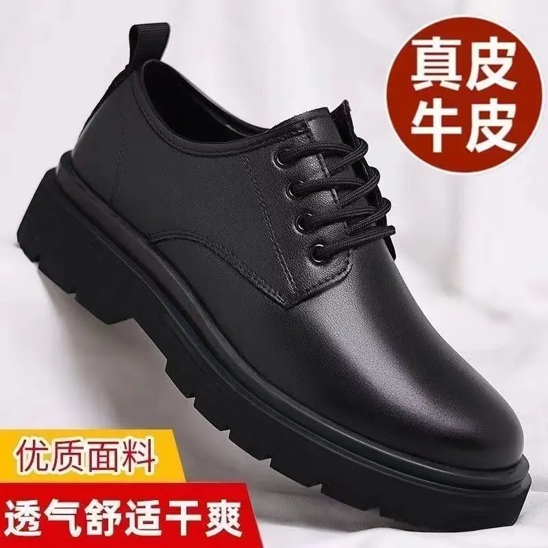 Giày Da, Giày Nam, Da Thật, Đế Mềm, Chống Trượt, Giày Thường Ngày Công Sở, Da Bò Đầy Đủ 100%, Điều Trị Đặc Biệt 0