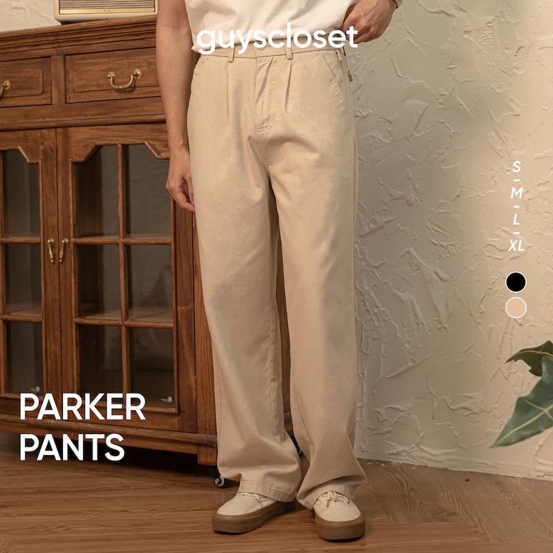 Quần Dài Nam GUY's Closet Parker Pants - Chất Kaki - Form Loose Fit Dáng Rộng - Màu Đen Be Trắng