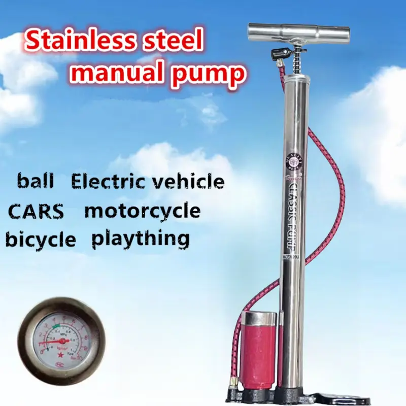 Bicycle High Pressure Tire Pump with Gauge and Smart Valve Head for Bikes, Motorcycles, Cars