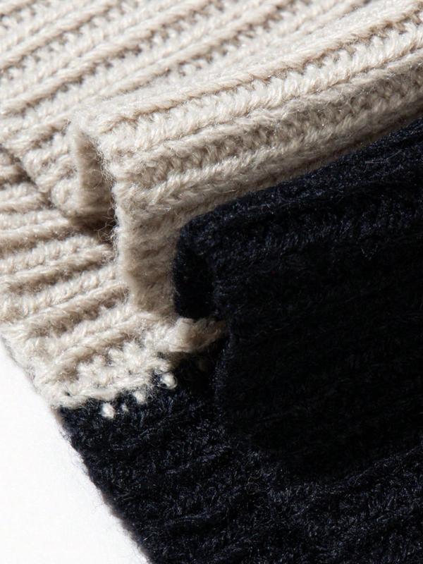 Men's Colorblock Print Drop Shoulder Sweater, Loose Casual Long Sleeve Round Neck Jumper for Fall & Winter, Fashion Men's Knitwear for Daily Wear 4