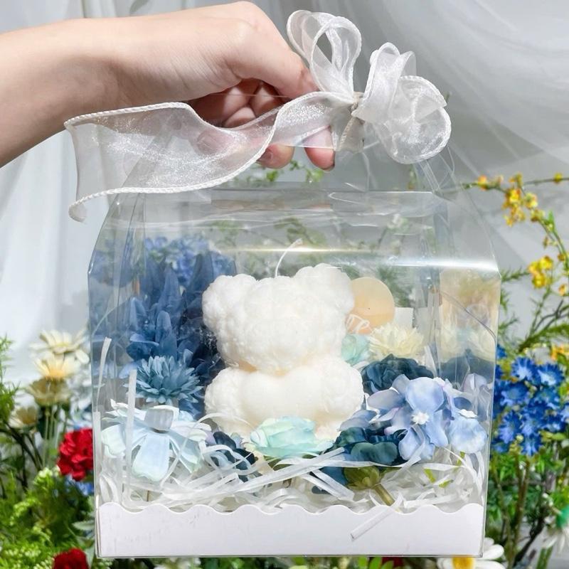 Set quà tặng Nến Thơm Gấu Hồng & Trắng siêu lãng mạn, ấm áp và dễ thương. Nến thơm tại Chạm Candle 0