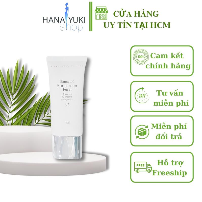 Kem Chống Nắng Nâng Tong Dưỡng Da Cho Mặt Hanayuki Sunscreen Face Nữ Women Skincare Sun Cream Làm Đẹp Da