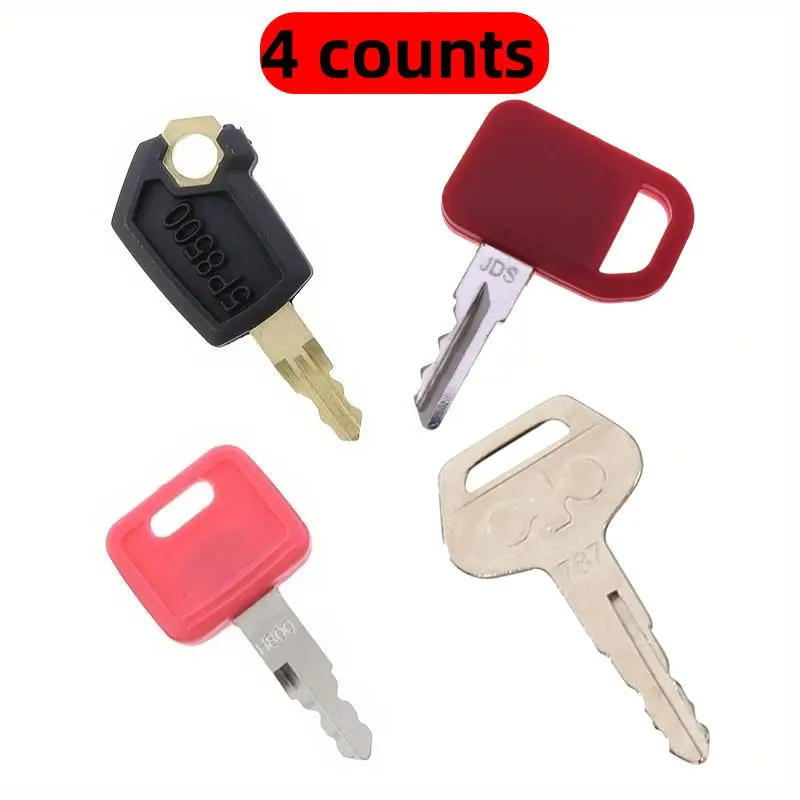 Ignition Key Set for Heavy Equipment, Multipurpose Key Set for CAT & Tracked Graders, Key Set Suitable for John Deere & Komatsu