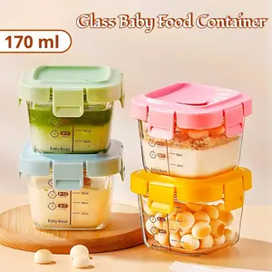 BintangToko Baby Food Container  3Pcs Mpasi | Tempat Mpasi Kaca Container Mpasi Tahan Panas | Bayi Wadah Mpasi Kaca Penyimpanan Peralatan Mpasi Bayi Lengkap Tempat Makan Bayi Mpasi Mpasi Set Hampers