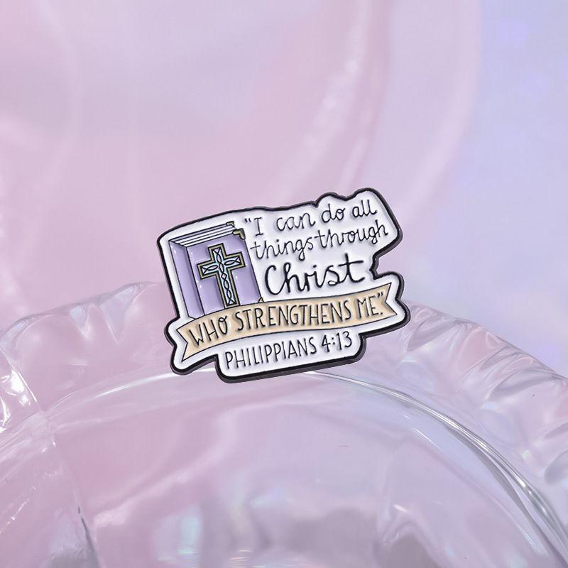 New Light Color English Letter Enamel Badge Fun Book Cross Shape Alloy Accessory Brooch 2