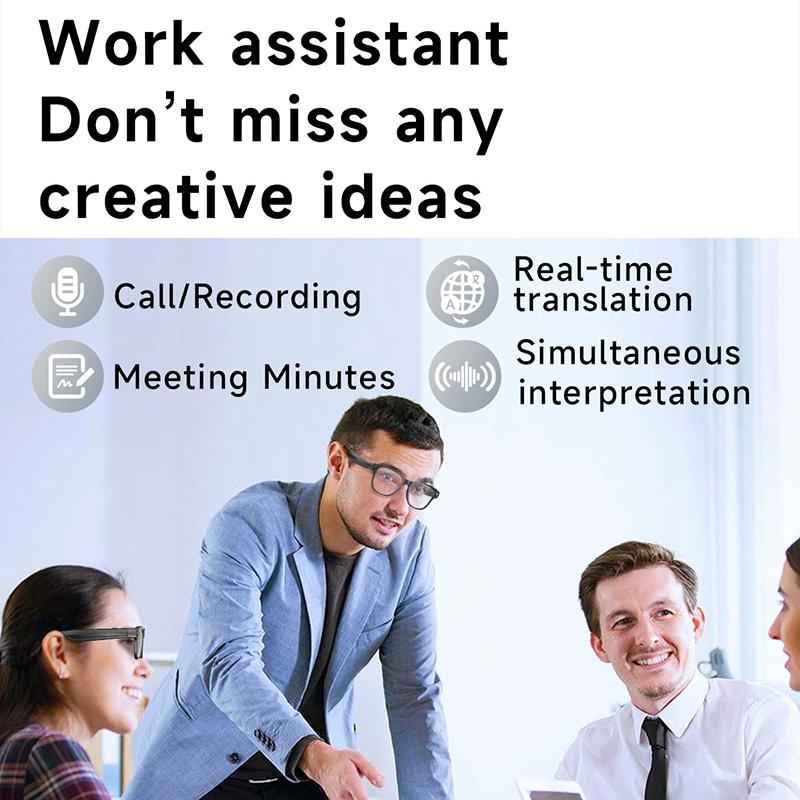 Bluetooth Smart Glasses 8MP Camera Glasses Anti-shake 1200P HD Video Record Music Play Voice Call Glasses Translation AI Glasses