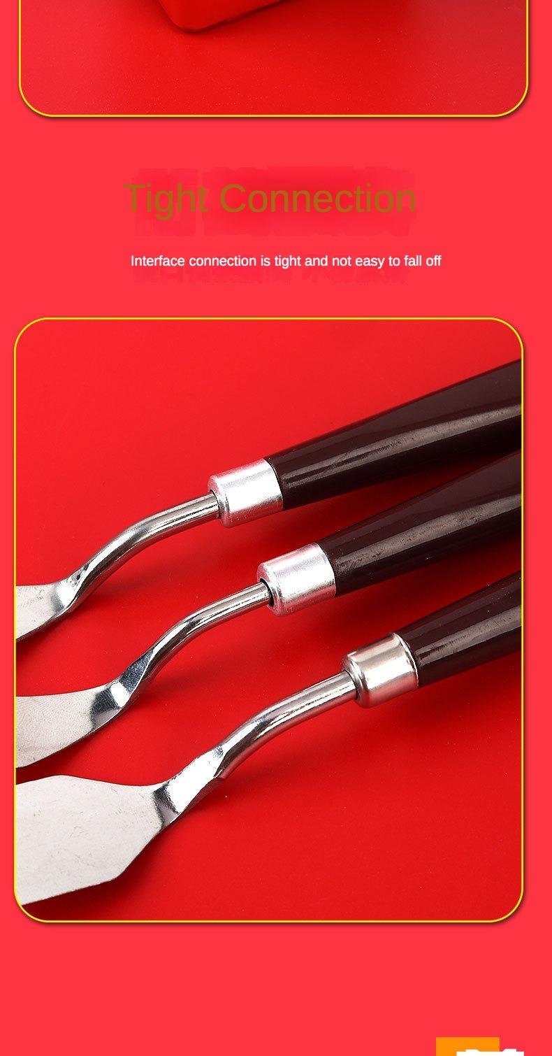 Product Introduction of Art Oil Painting Knife New Stainless Steel Toner Scraper Water Powder Paint Scraper 5-piece Set of Art Supplies 7