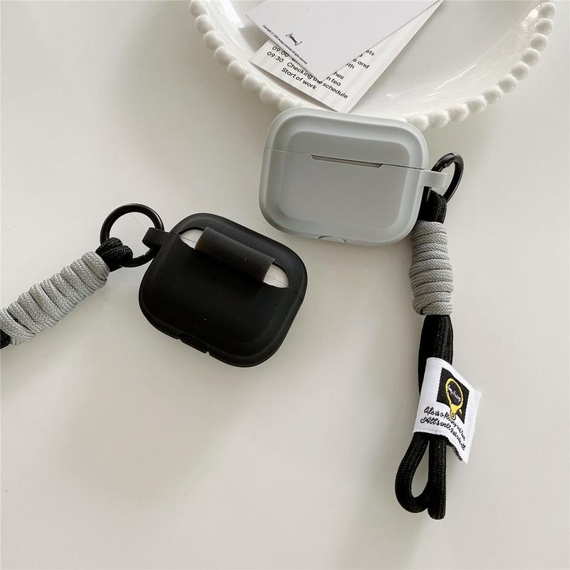 Vỏ silicon, màu Trơn cho AirPods 4 / Pro2 / Pro3 / Pro1 / 2, Vỏ bảo vệ tai nghe Bluetooth có Dây buộc cho Airpods, Vỏ bảo vệ hộp sạc cho AirPods Silicone Phụ Kiện