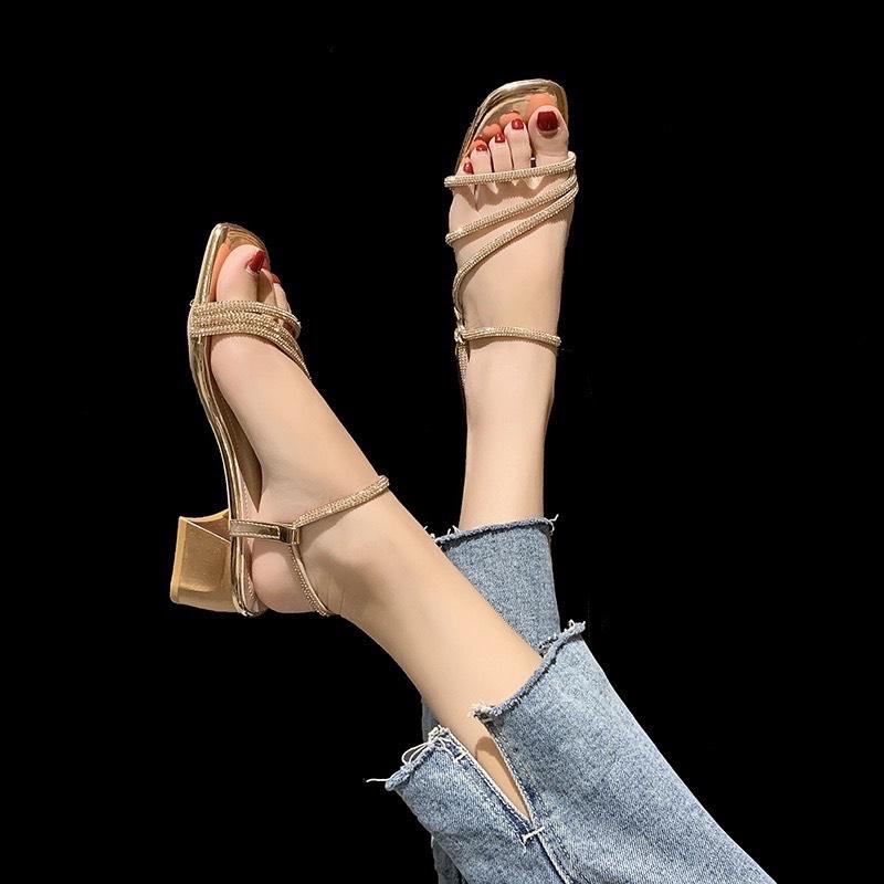 MÃ 96 sandal quai đá hậu xinh cao 5cm Nữ DéP