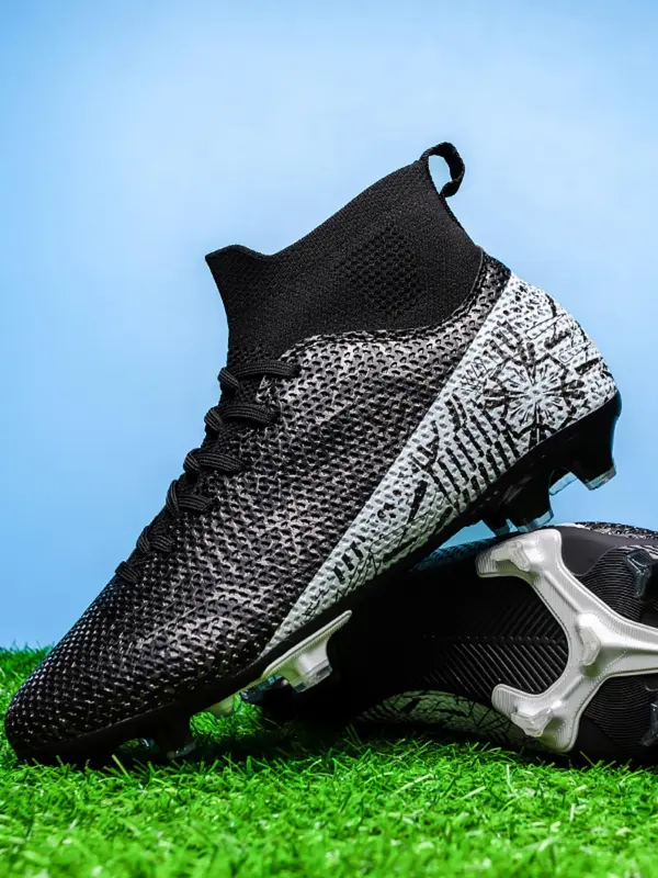 Unisex's Fashionableslip on  Up Soccer Shoes, Breathable Comfortable Non-slip High Top Football Shoes, Football Cleats for Outdoor Training 3