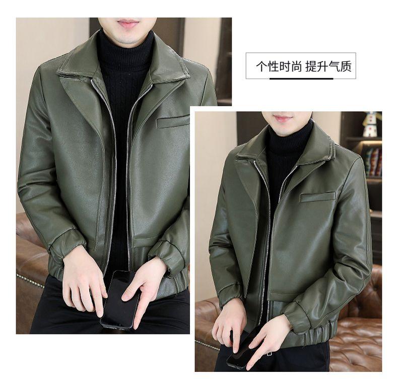 Product Introduction of High-End Leather Men's Casual Jacket Korean-Style Slim-Fit Motorcycle Clothing Leather Jacket Long-Sleeved Jacket Cold-Proof Raccoon Coat Parent 27
