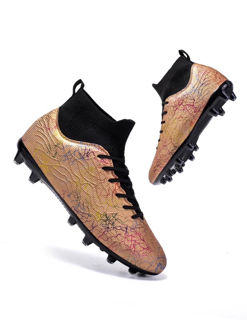 Product Introduction of Men's Patchwork High Top Football Shoes, Breathable Comfortable Football Cleats, Professional Training Shoes, Outdoor Sports Shoes for All Seasons 1