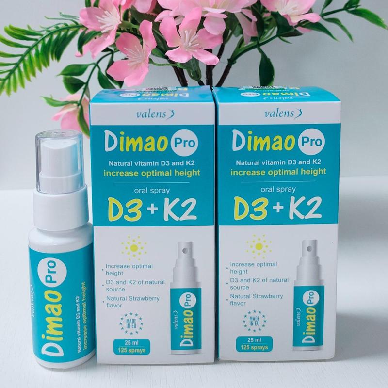 [Date 3/2026] 2 Dimao Pro Vitamin D3 K2 MK7 kết hợp dạng xịt lọ 25ml - Nhập khẩu từ Châu Âu Cho Trẻ  - Vitamin cho bé hỗ trợ hấp thu Canxi
