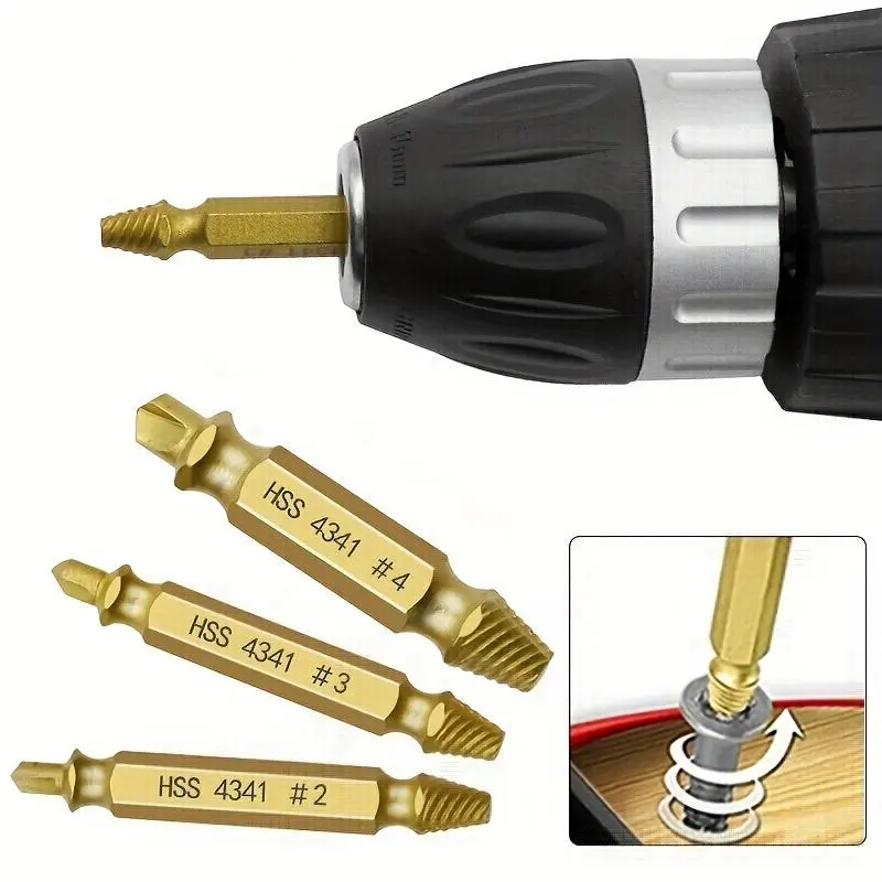 Damaged Screw Extractor Set, Easy Out Bolt Extractor, Stripped Broken Screw Remover, Power Tool Accessories 7