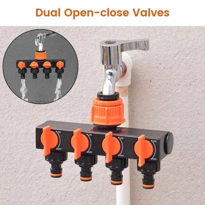 Phụ kiện tưới tiêu 4 chiều độc lập Bộ chia vòi tưới vườn Với Valve Công tắc…