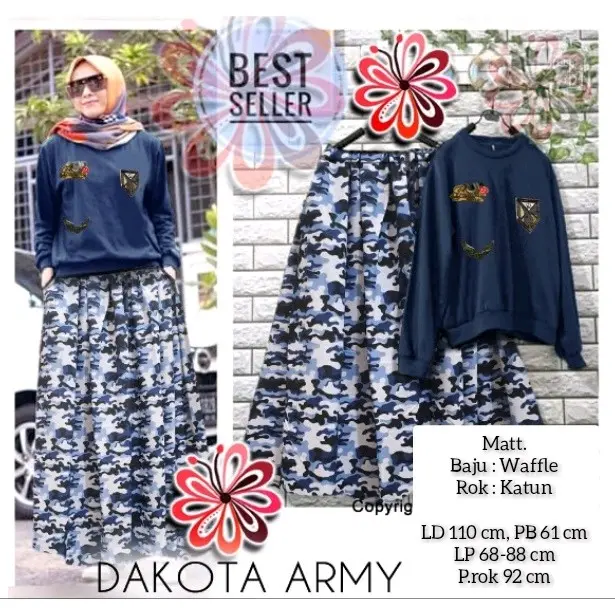 [S03002] SETELAN DAKOTA ARMY WANITA