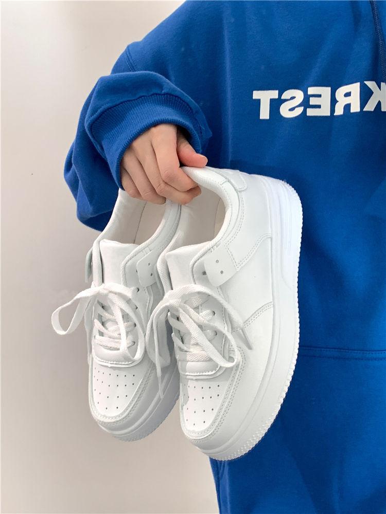 Product Introduction of 1Pcs new pure white platform women's casual flats Sneakers 3