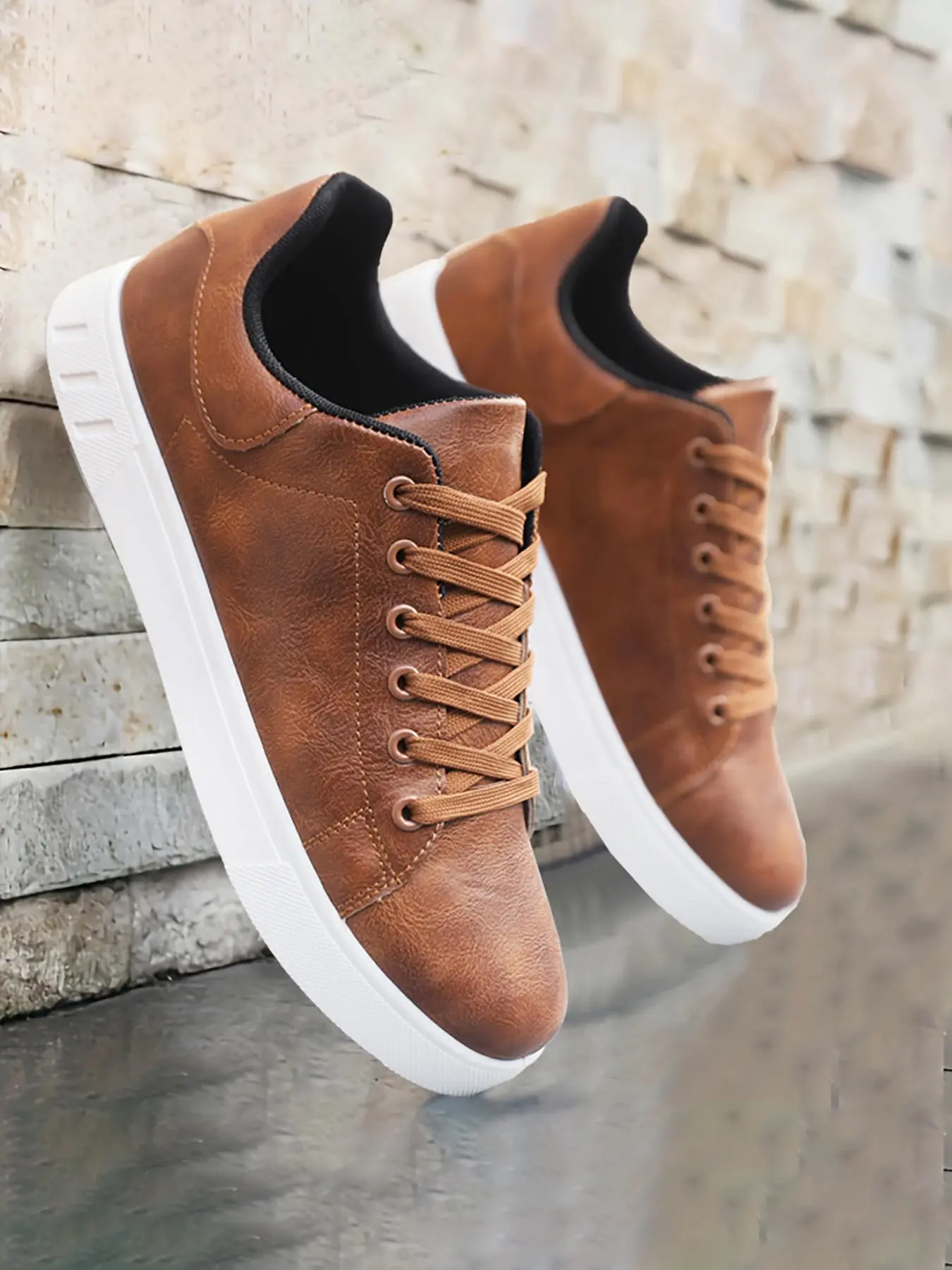 Men's Fashionable Casual Lace Up Low Top Sneakers, Casual Comfortable Breathable Sports Shoes, Male All-match Round Toe Shoes for Daily Wear