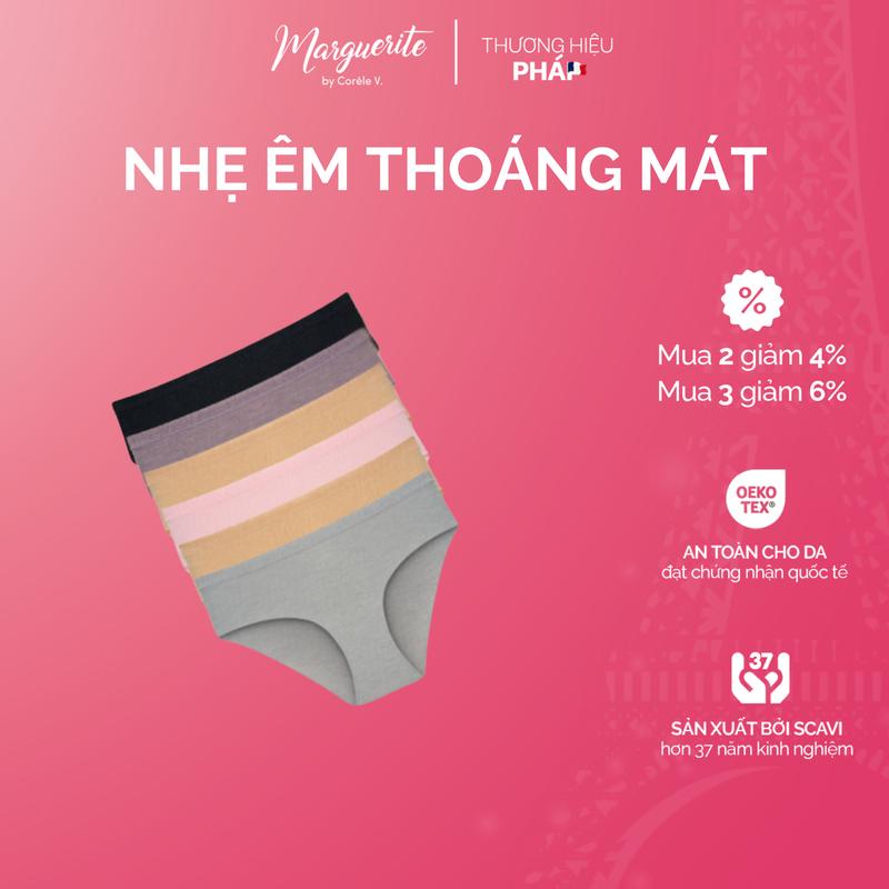 Combo 6 quần lót nữ lưng vừa, vải Modal kháng khuẩn - chuẩn an toàn quốc tế OEKO-TEX | Corèle Pháp 07144