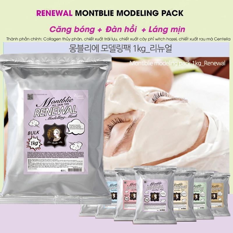  Gói 1kg Mặt nạ thạch dẻo căng bóng da dùng cho Spa Hàn Quốc - Renewal Montblie Modeling Mask 