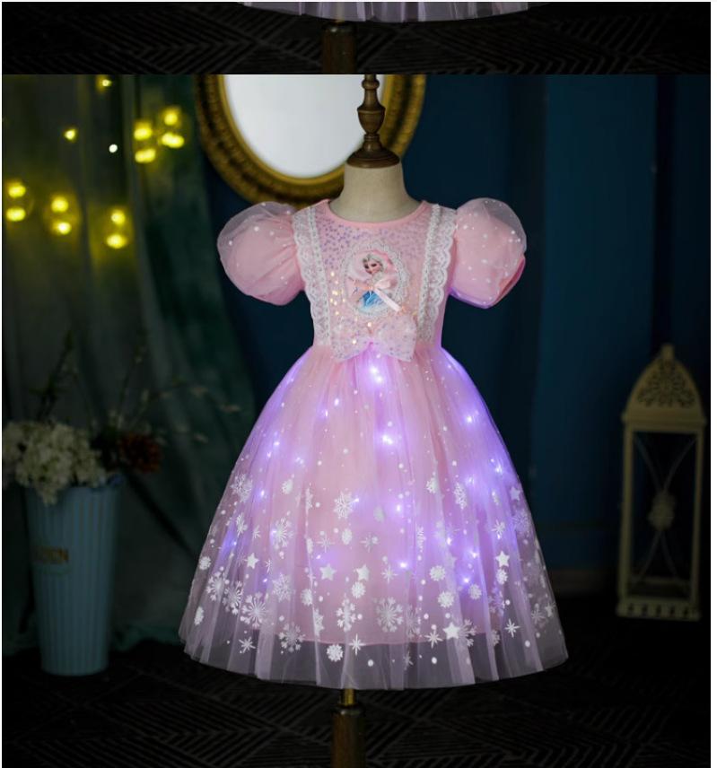 Product Introduction of Frozen Princess Dress Girls' Dress Children's Luminous Aisha Dress Lolita Dress Summer New 12