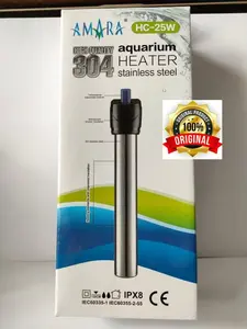 HEATER STAINLESS AMARA 25 Watt - Pemanas Penghangat Air Suhu Aquarium