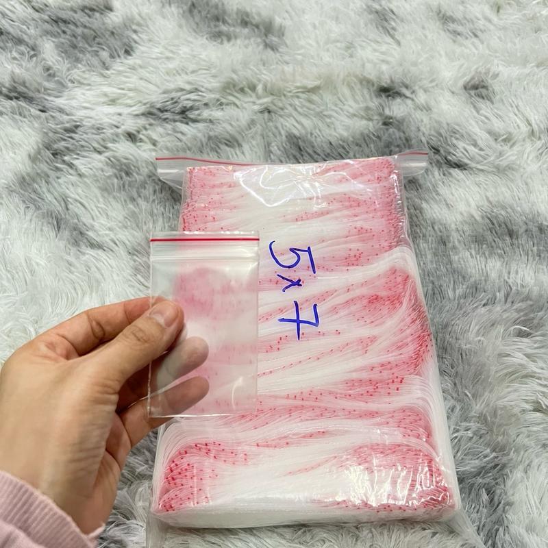 500gr túi zip chỉ đỏ, túi zipper chỉ đỏ đựng các loại thực phẩm hàng đẹp, dày dặn, Chống Bụi