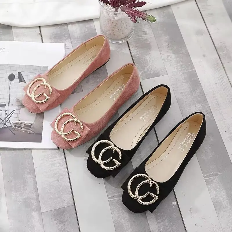 Giày Bệt Nữ, Cắt Thấp, Gommino Phẳng, Mũi Vuông, Kiểu Lười, Phong Cách Instagram, Thích Hợp Cho Học Sinh Và Người Nổi Tiếng Trên Internet, Giày Lười, Hàng Mới Về Mùa Lò Xo 2025