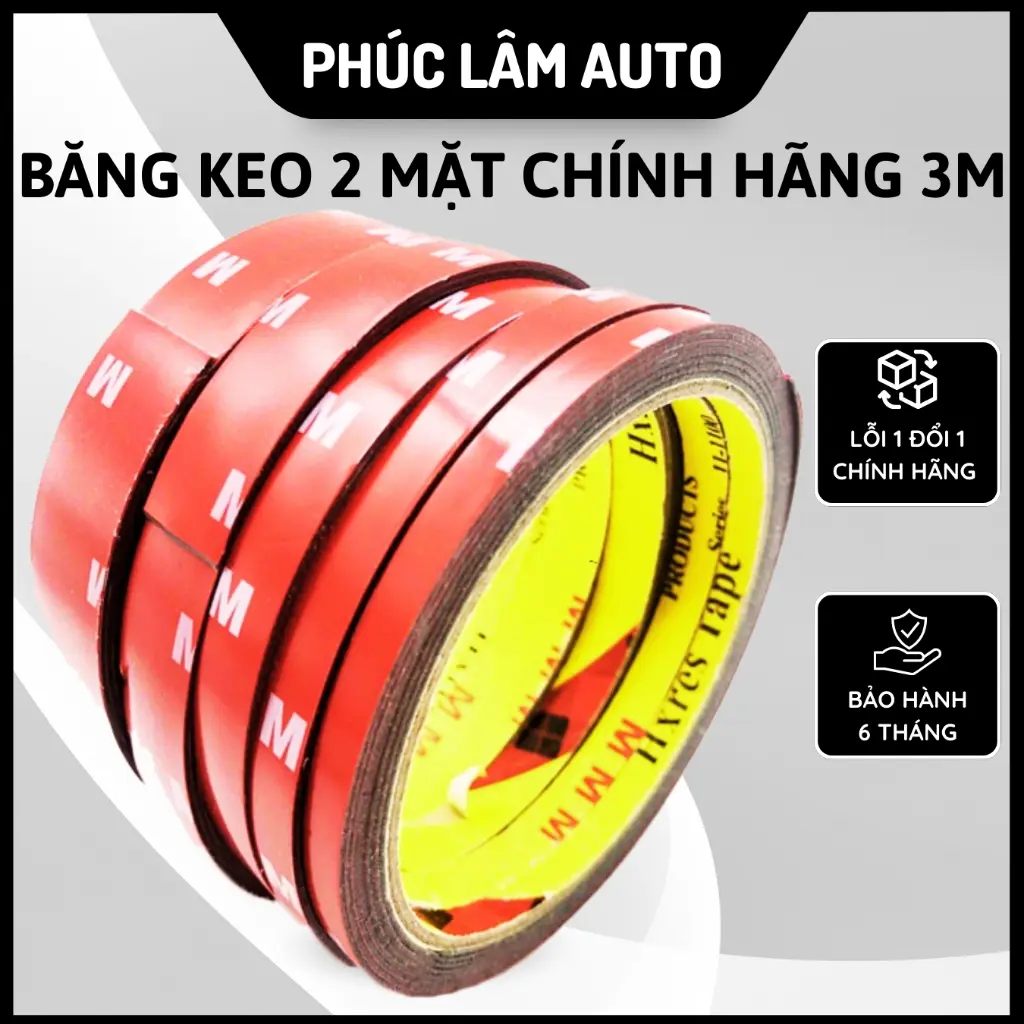 Băng keo 2 mặt siêu dính 3M; băng dính keo dán hai mặt siêu dính cường lực 3M GPL110 12mmx3m 10mmx11m, 20mmx11m