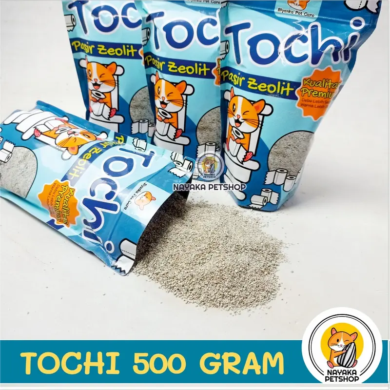 Pasir Zeolit PREMIUM Tochi 500 gr Hamster Sand Toilet Alas Kencing Kotoran Kandang Hewan Pengganti Serbuk Kayu Gumpal 4