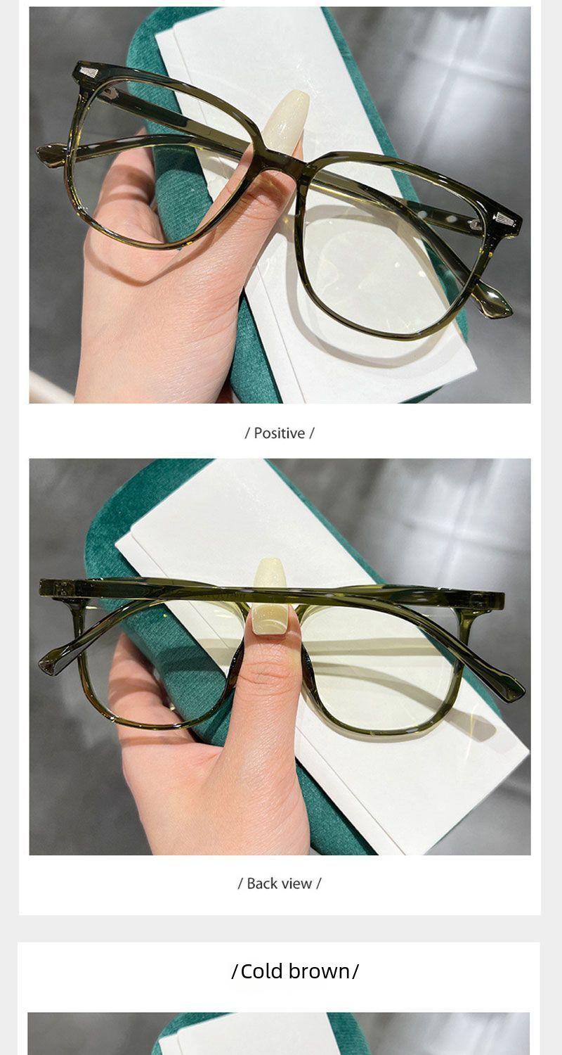 Product Introduction of New Trendy Prescription Glasses Square Frame Ultra-light Non-prescription Glasses TikTok Hot Style Glasses Frame Anti-blue Light Compatible with Prescription PC Material 16
