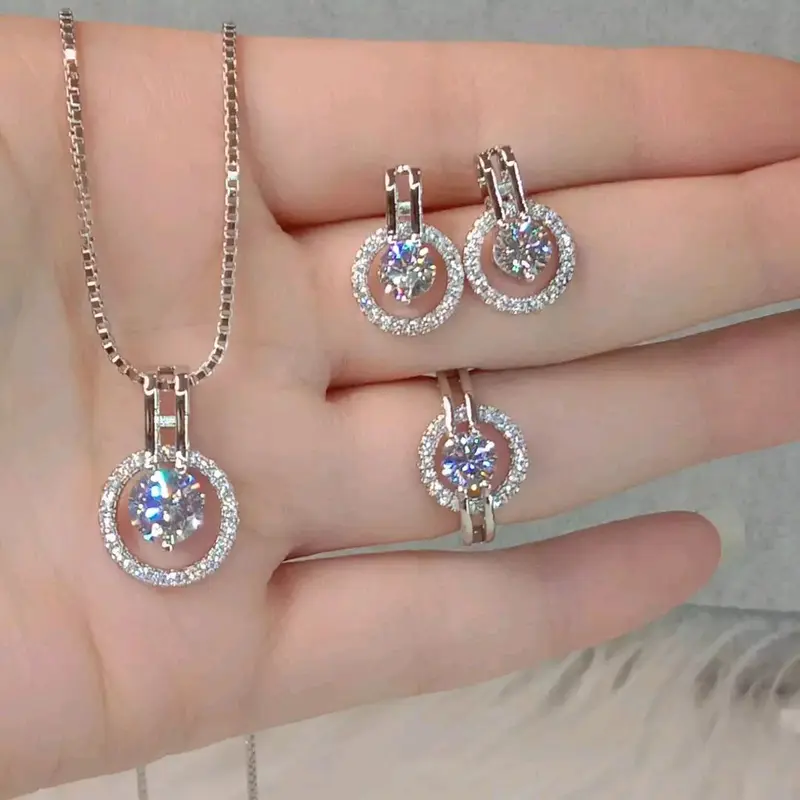 [ Beli 2 Produk Apapun Gratis 1 ] La Vienne - Farida - Set Perhiasan Kalung Cincin Anting Titanium Wanita Anti Karat Aesthetic - Perhiasan Elegan Cantik Mewah 0