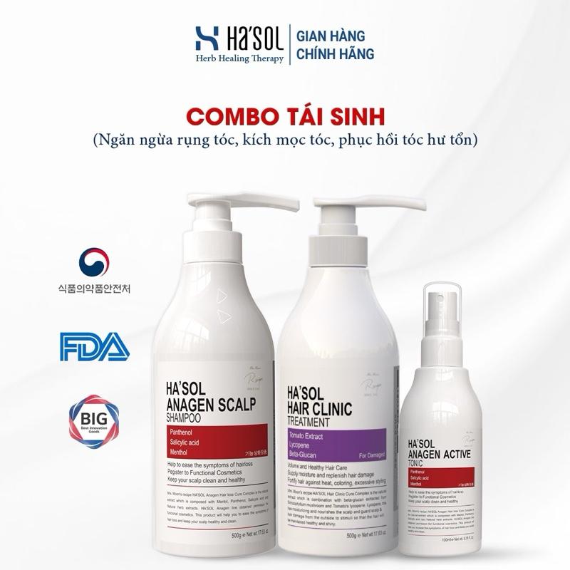 Combo Tái Sinh Ngăn Ngừa Rụng Tóc, Phục Hồi Tóc Hư Tổn, Hỗ Trợ Mọc Tóc (Dầu Gội Đỏ + Kem Ủ Tóc Tím + Xịt Mọc Tóc)