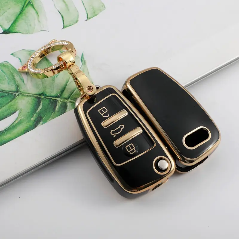 For Audi A3 A4 A5 C5 C6 8L 8P B6 B7 B8 C6 RS3 Q3 Q7 TT 8L 8V S3 Soft TPU Car Key Case Cover Shell Fob Keychain Protector