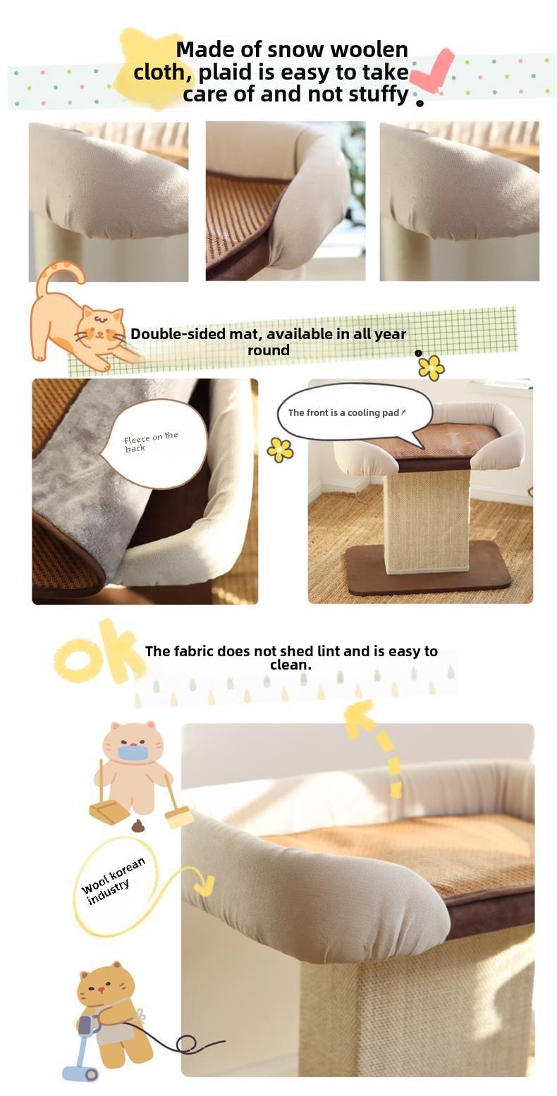 Product Introduction of Trendy Cat Bed and Tree, All-in-One Cat Climbing Frame, Year-Round Use, Suitable for Ragdolls and Maine Coons, Plush Sofa Bed for Large Cats, Sisal Scratching Toy 1