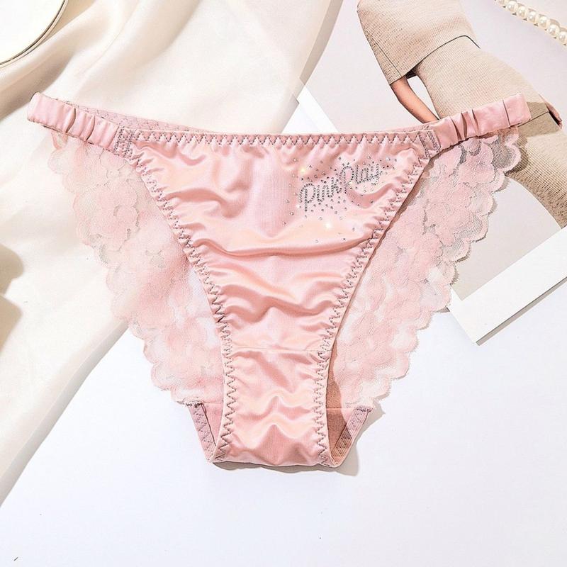 Product Introduction of QUẦN LÓT NỮ DÂY SƯỜN LỤA SATIN BÓNG, VẢI LƯỚI VIỀN HOA XUYÊN THẤU, ĐÍNH HẠT KIM cươnġ SANG TRỌNG, GỢI CẢM 15