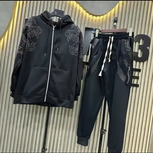 ÁO HODIE HỔ ĐEN MIX QUẦN VÁ DA DÀNH CHO ANH EM BOY PHỐ